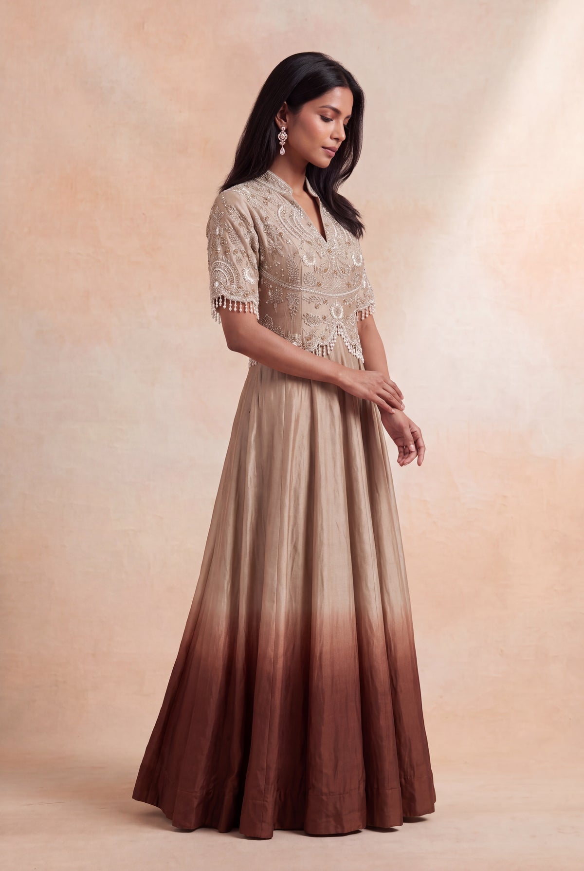 Ombre Silk Gown - Mokshaa