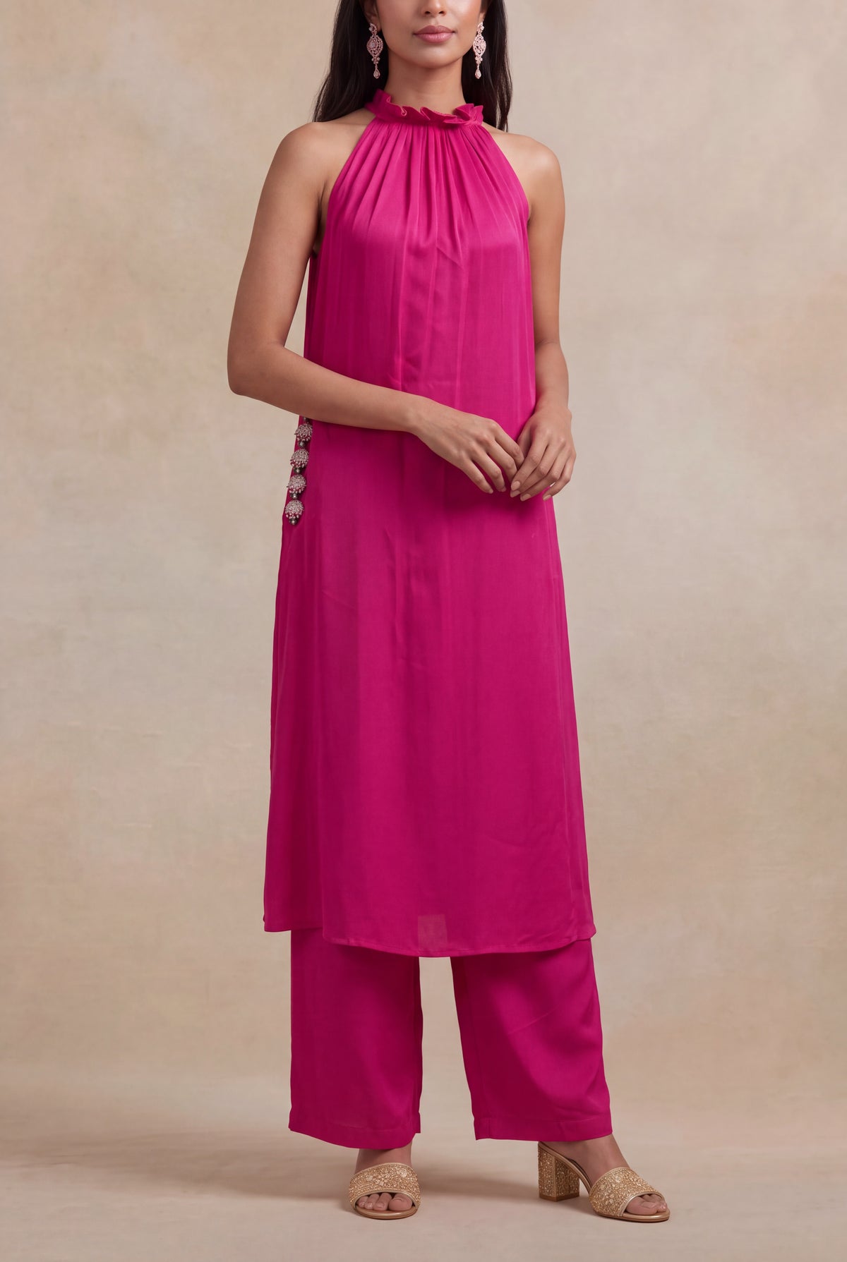 Pink Satin Indo-Western - Mokshaa