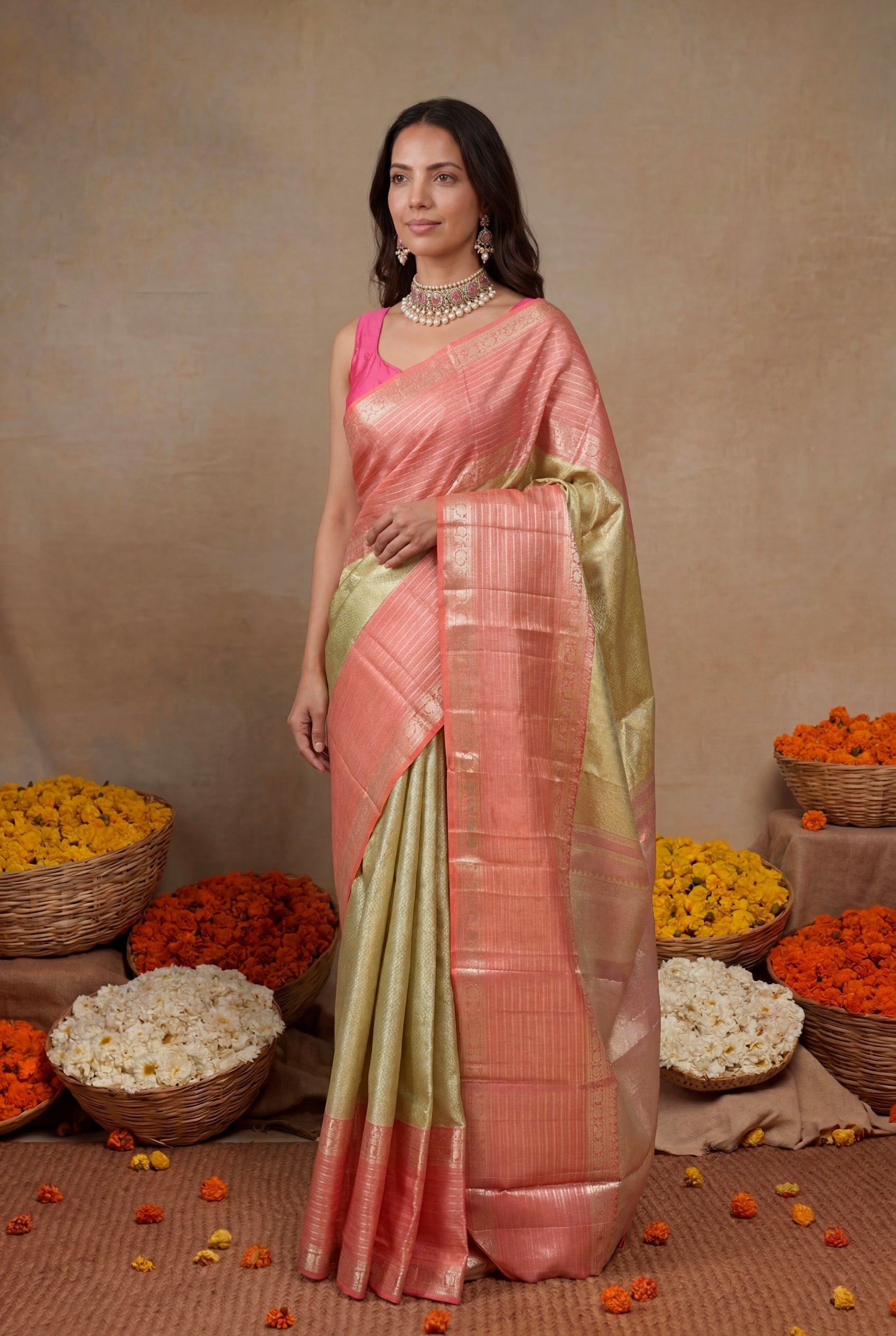 Silver Kanchivaram Tissue Silk Saree