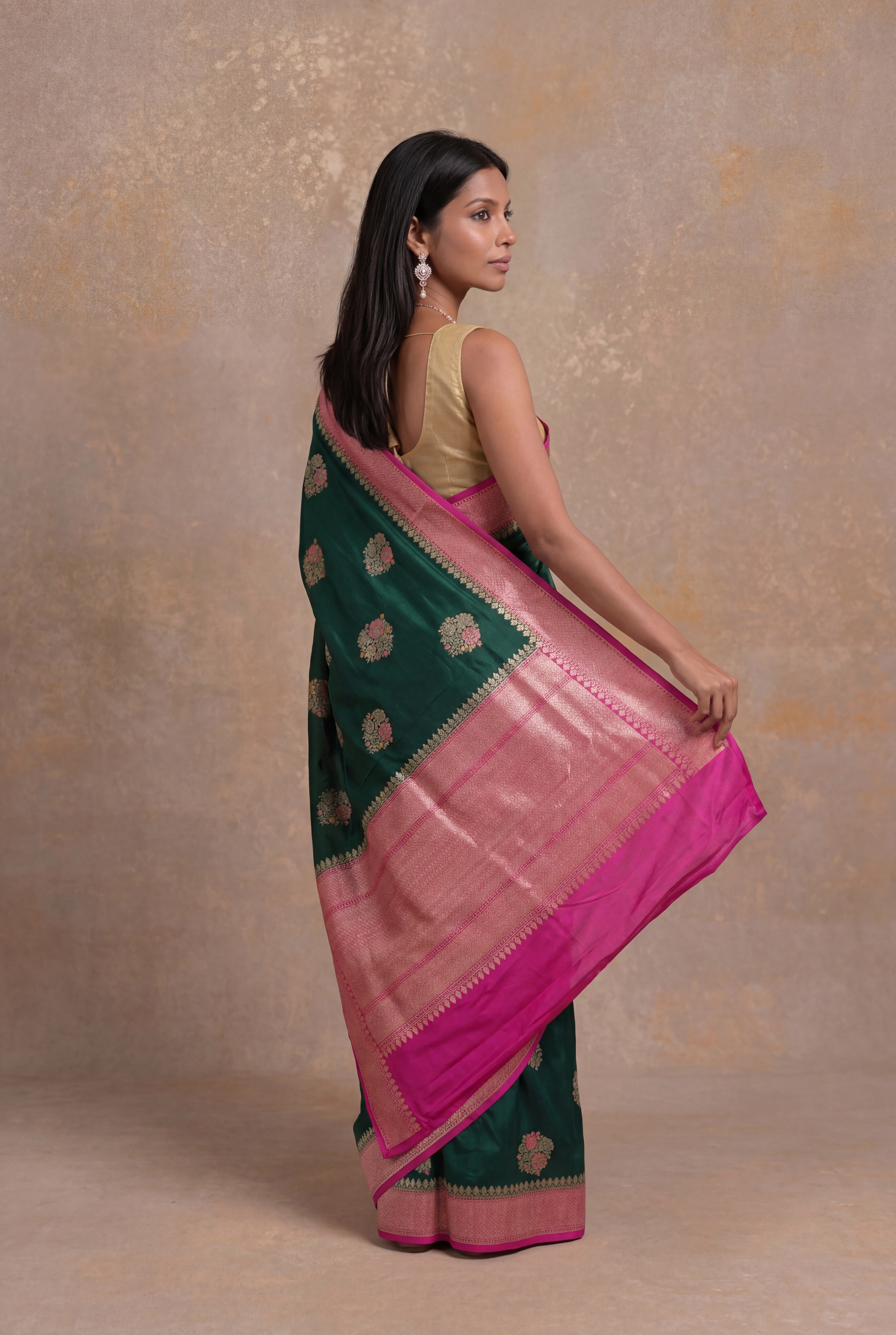 Green Tussar Georgette Saree