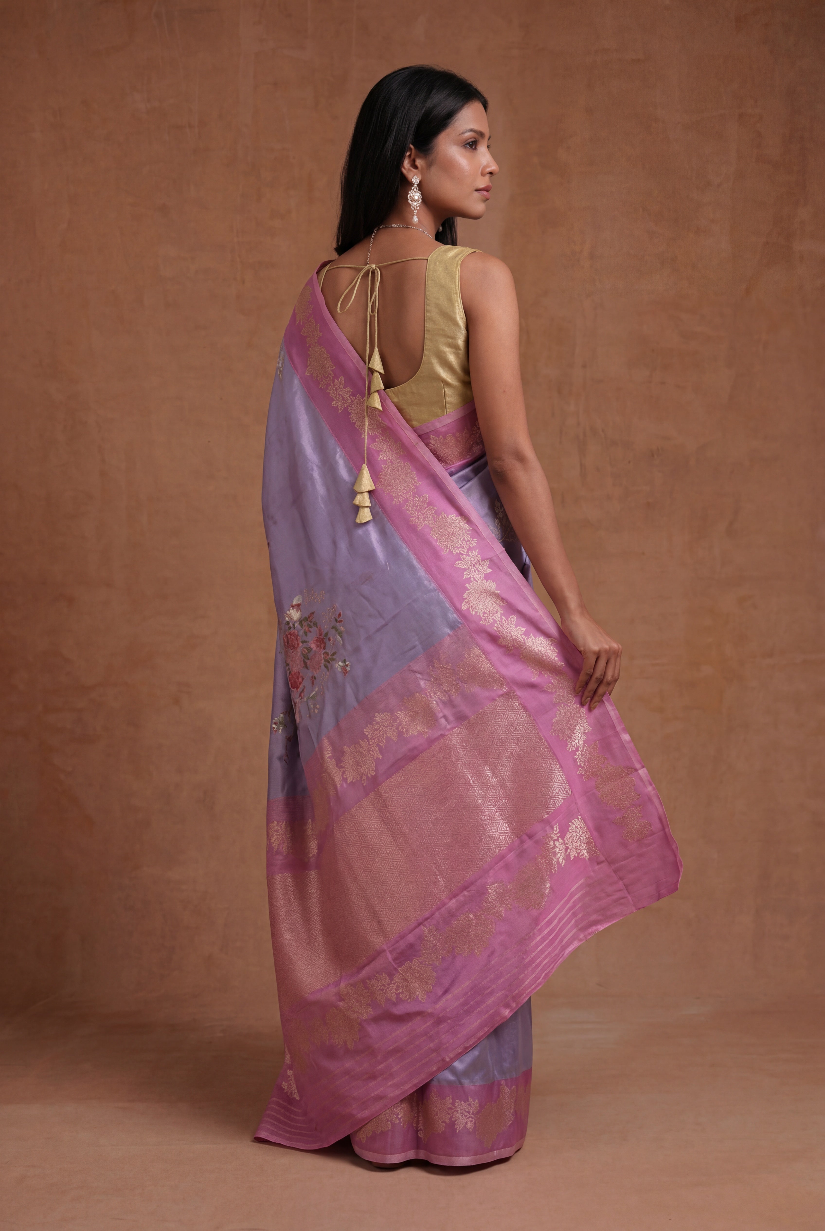 Light Lavender Banarasi Silk Saree