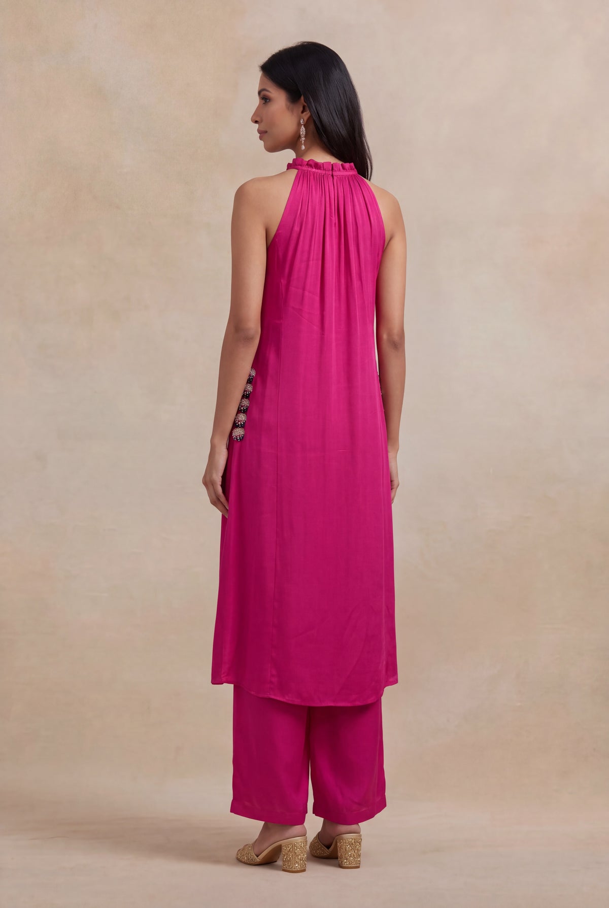 Pink Satin Indo-Western - Mokshaa