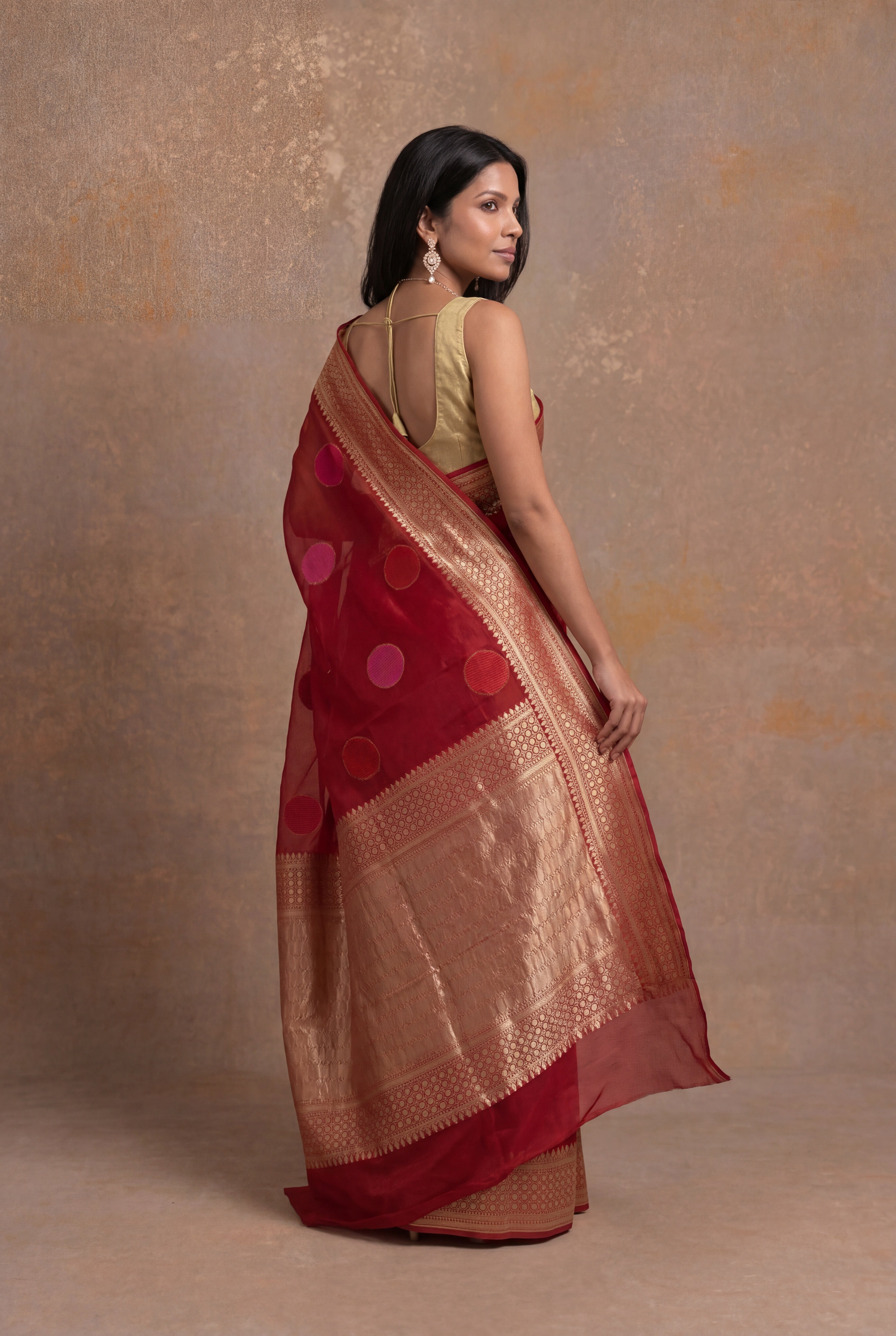 Red Banarasi Organza Saree