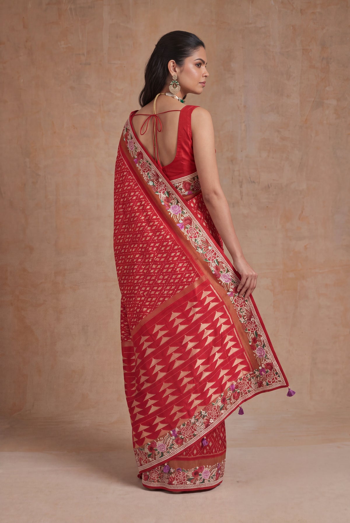 Red Patola Silk Saree - Mokshaa