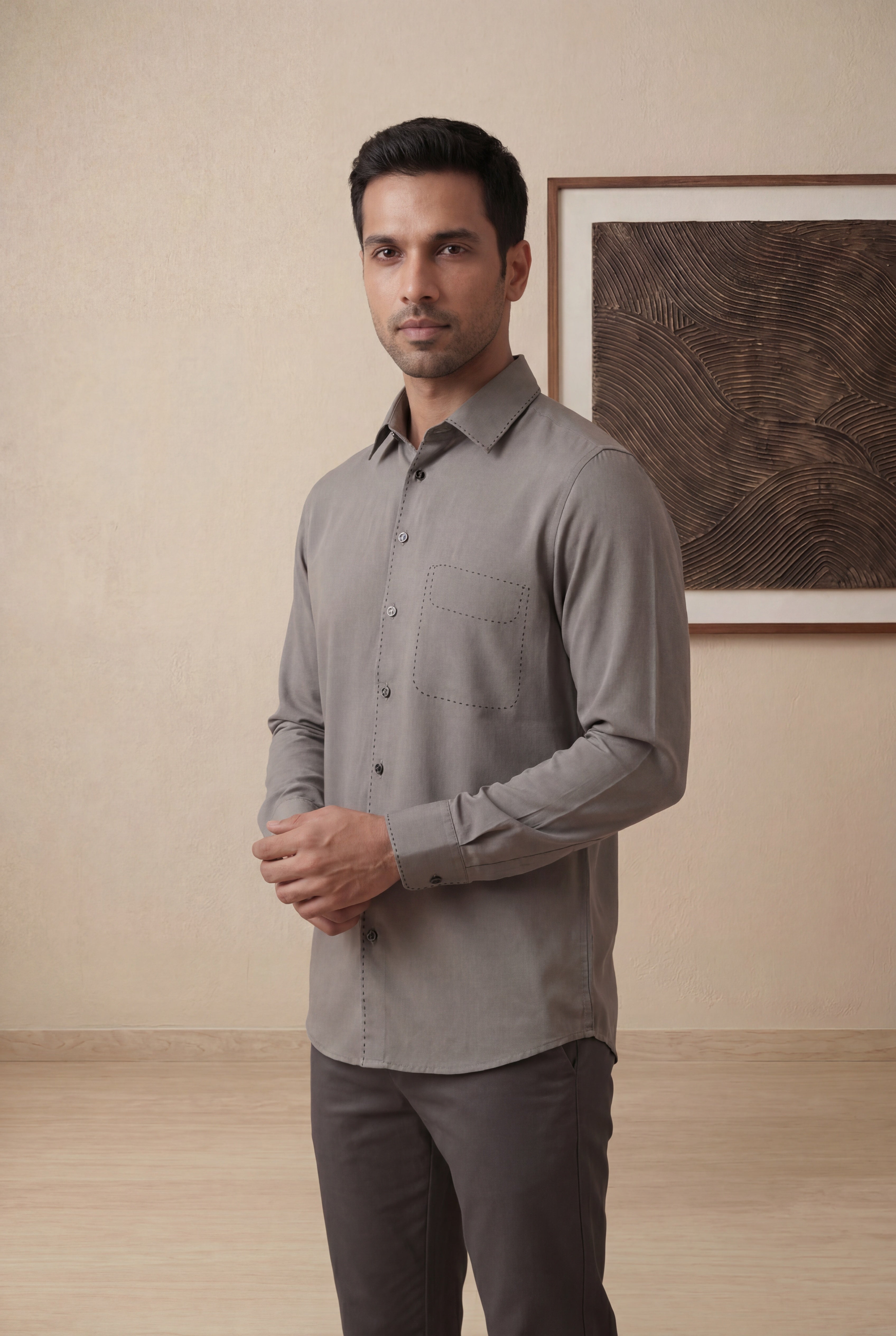Dark Grey Bomario Full Sleeve Shirt