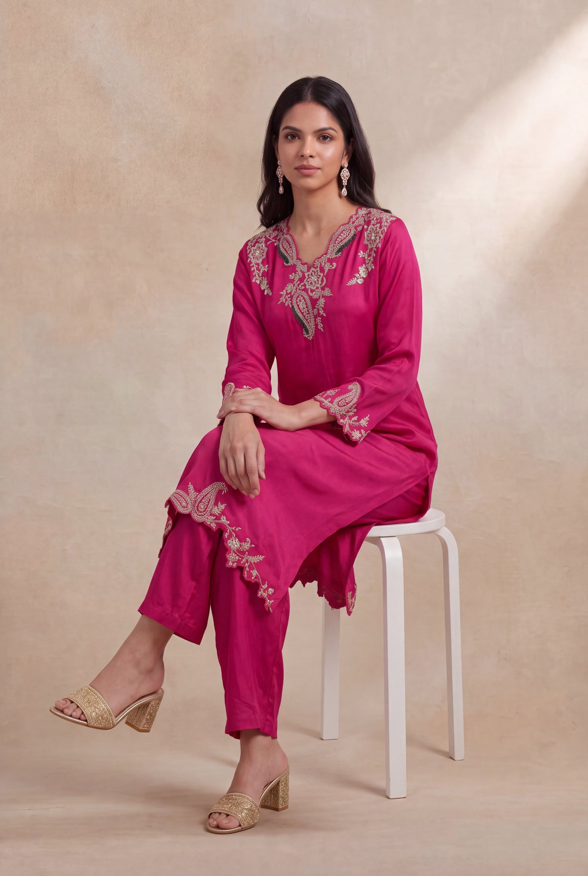 Rani Pink Indo-Western Set - Mokshaa