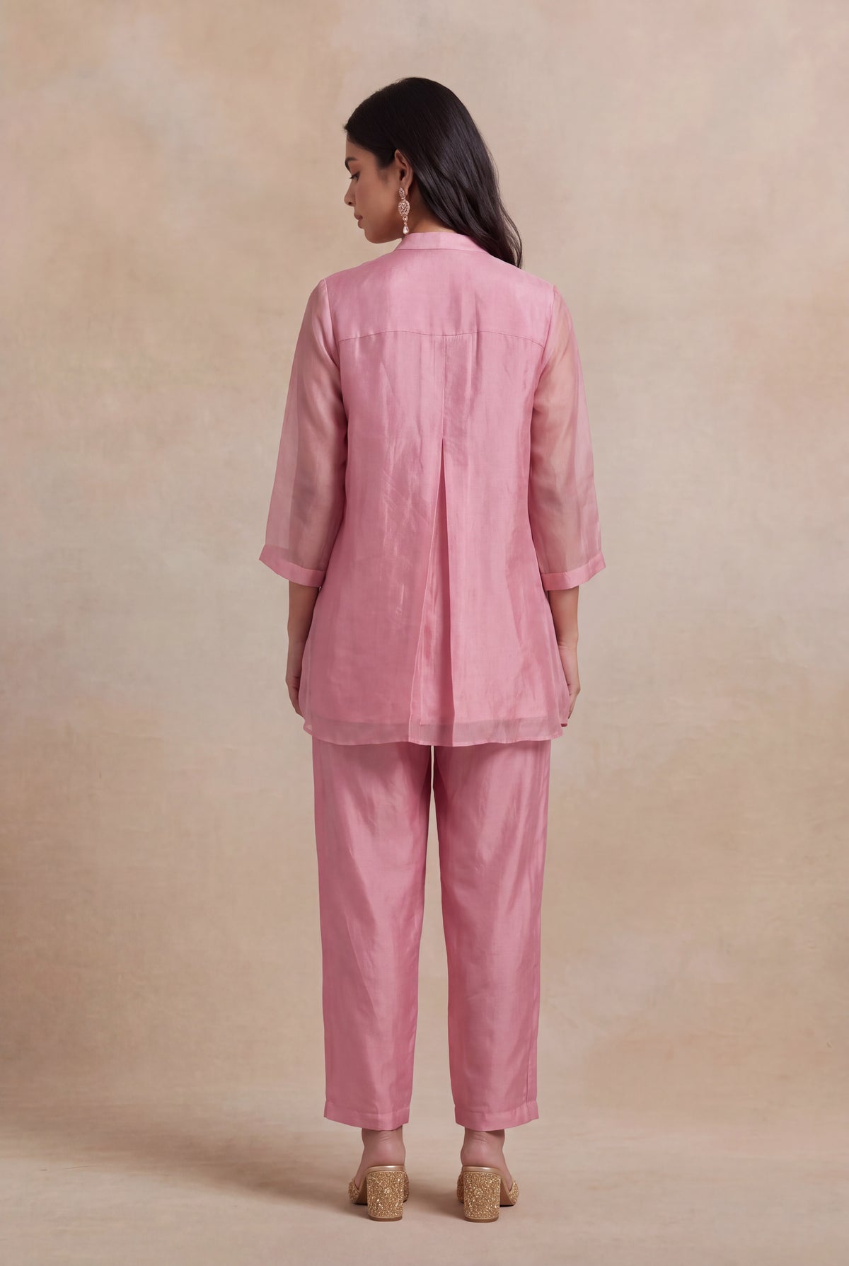 Pink Organza Co-ord Set - Mokshaa