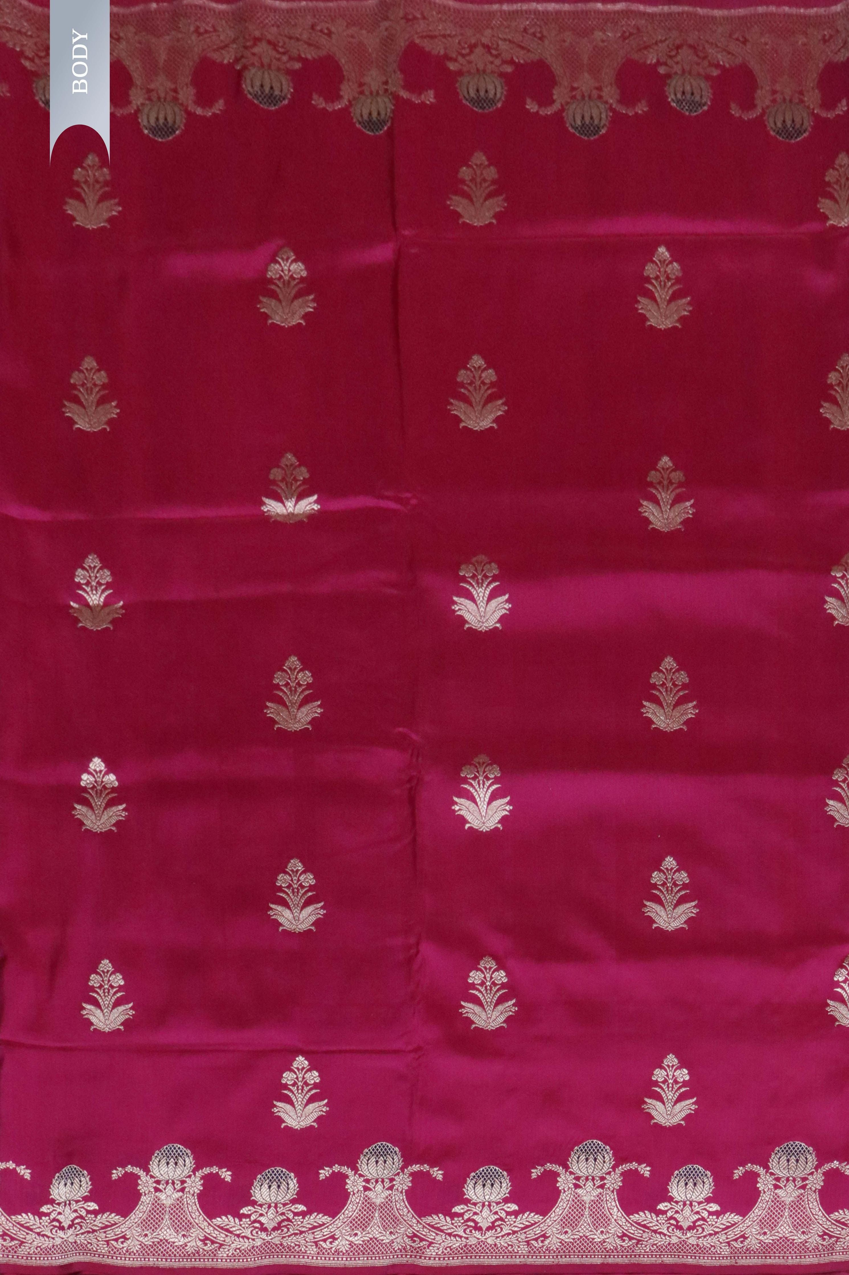 Magenta Pink Banarasi Silk Saree - Mokshaa