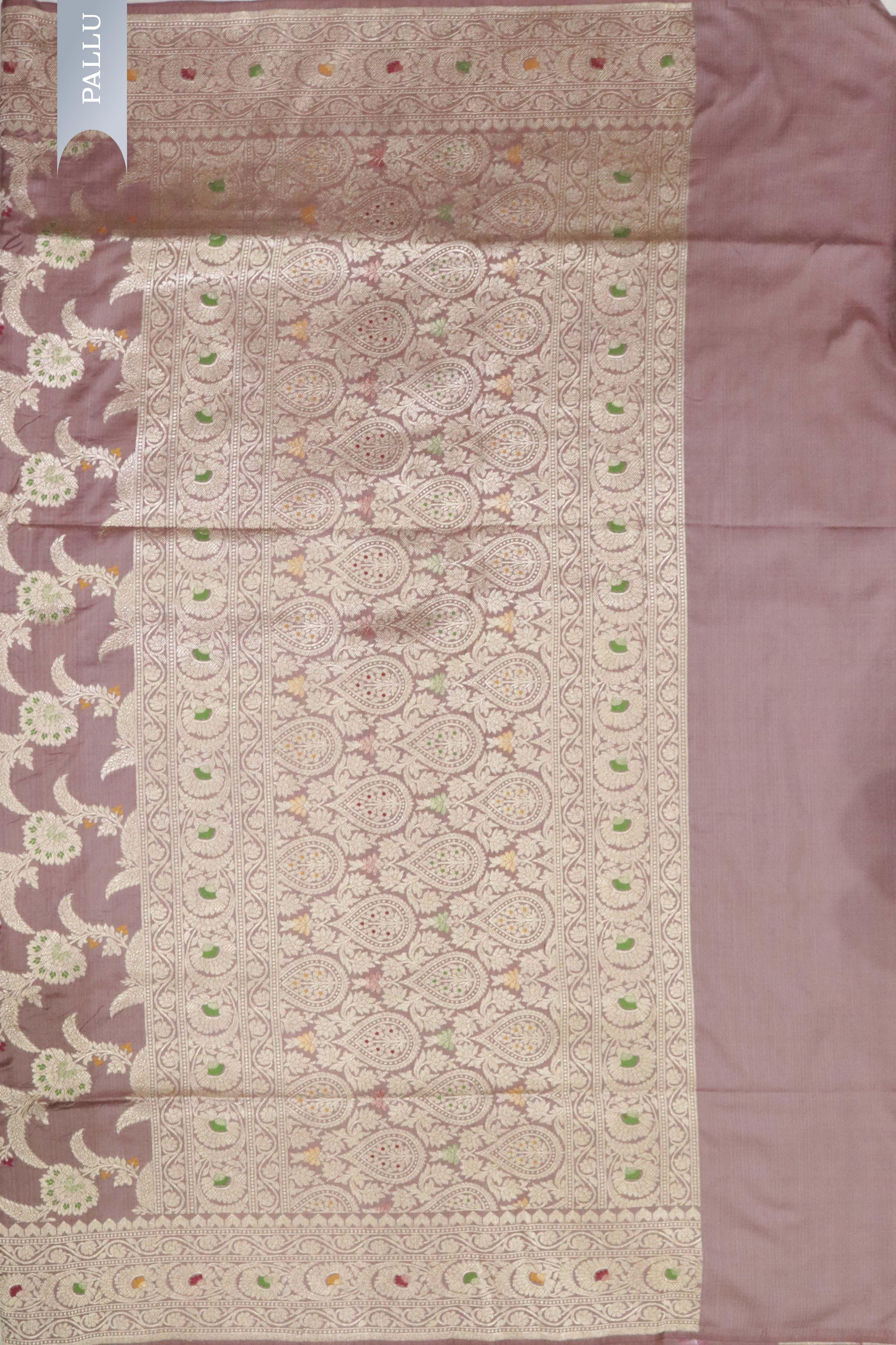 Brown Banarasi Meenakari Zari Saree - Mokshaa
