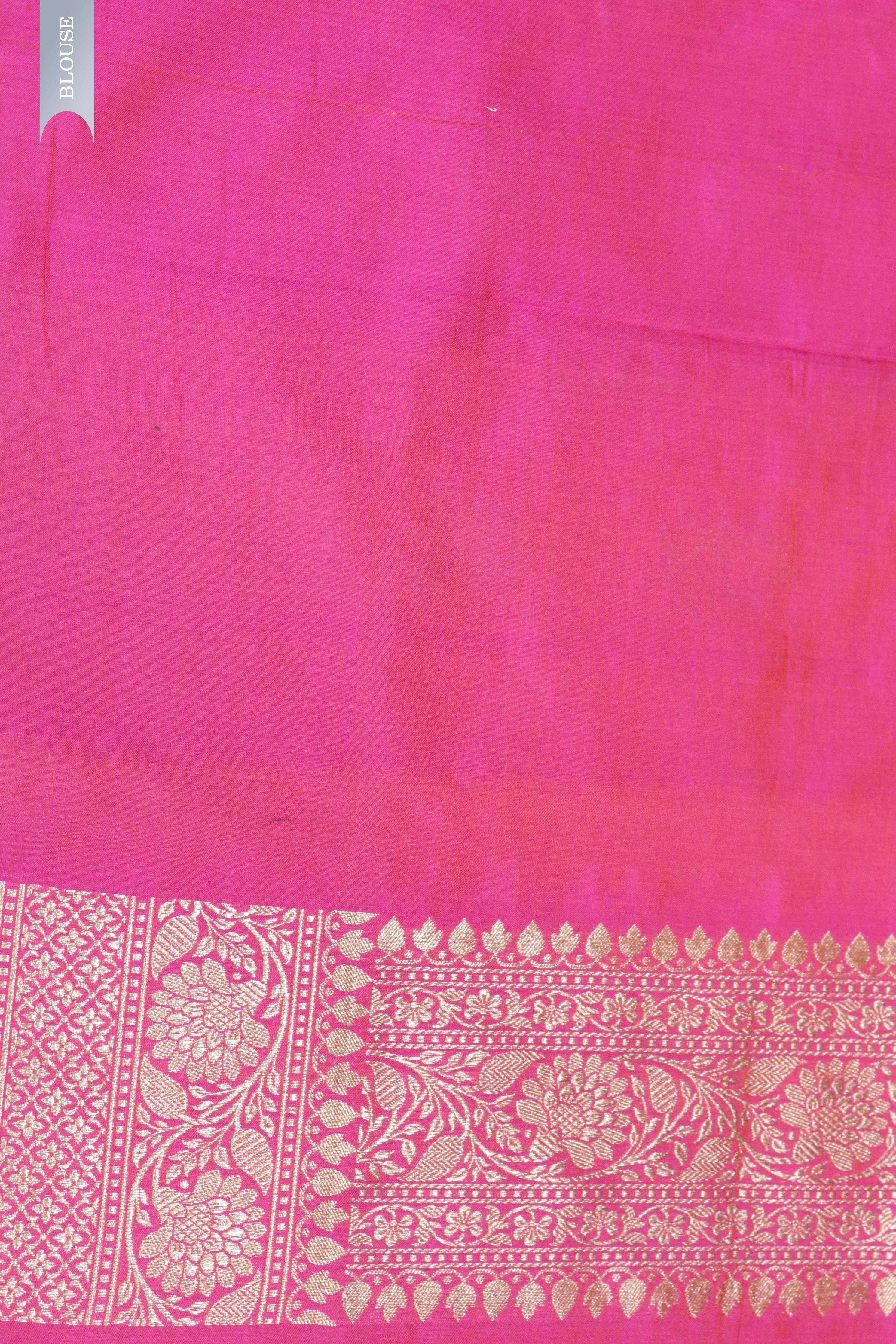 Rani Pink Banarasi Silk Zari Butti Saree - Mokshaa