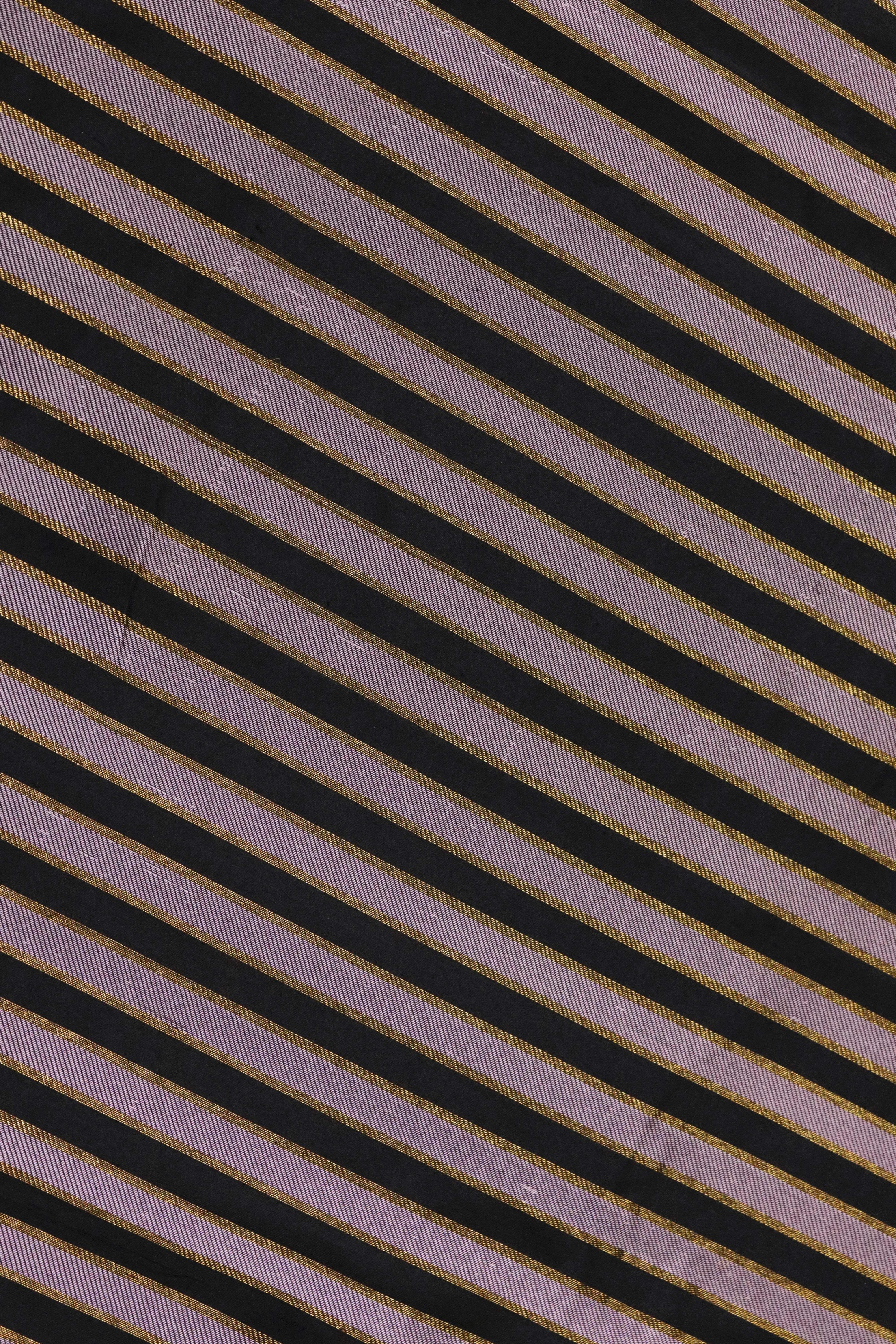 Black Kanchivaram Silk Saree with Golden Stripes & Buttas Border - Mokshaa