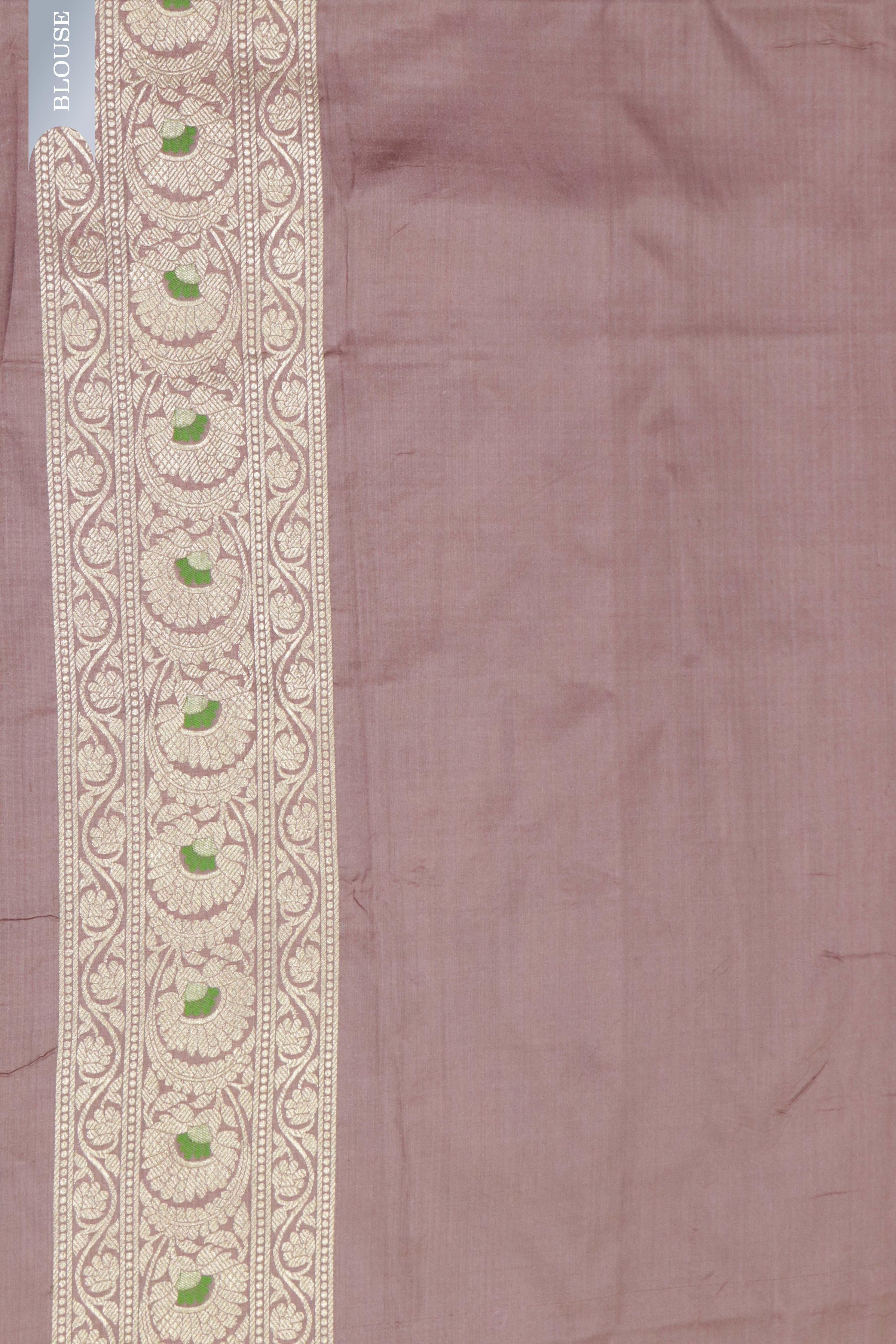 Brown Banarasi Meenakari Zari Saree - Mokshaa