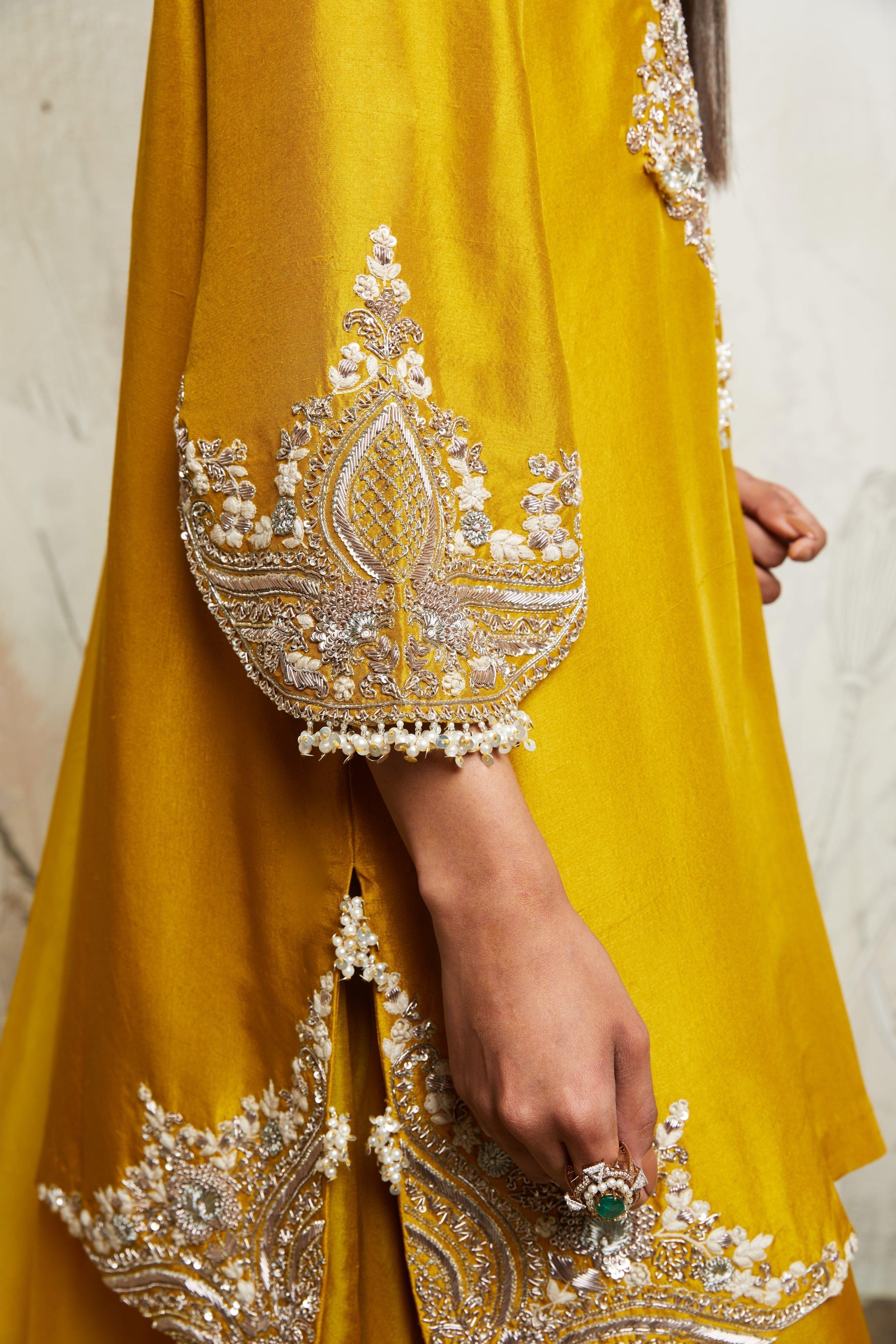 Mustard Kurta with Sharara and Dupatta - Mokshaa