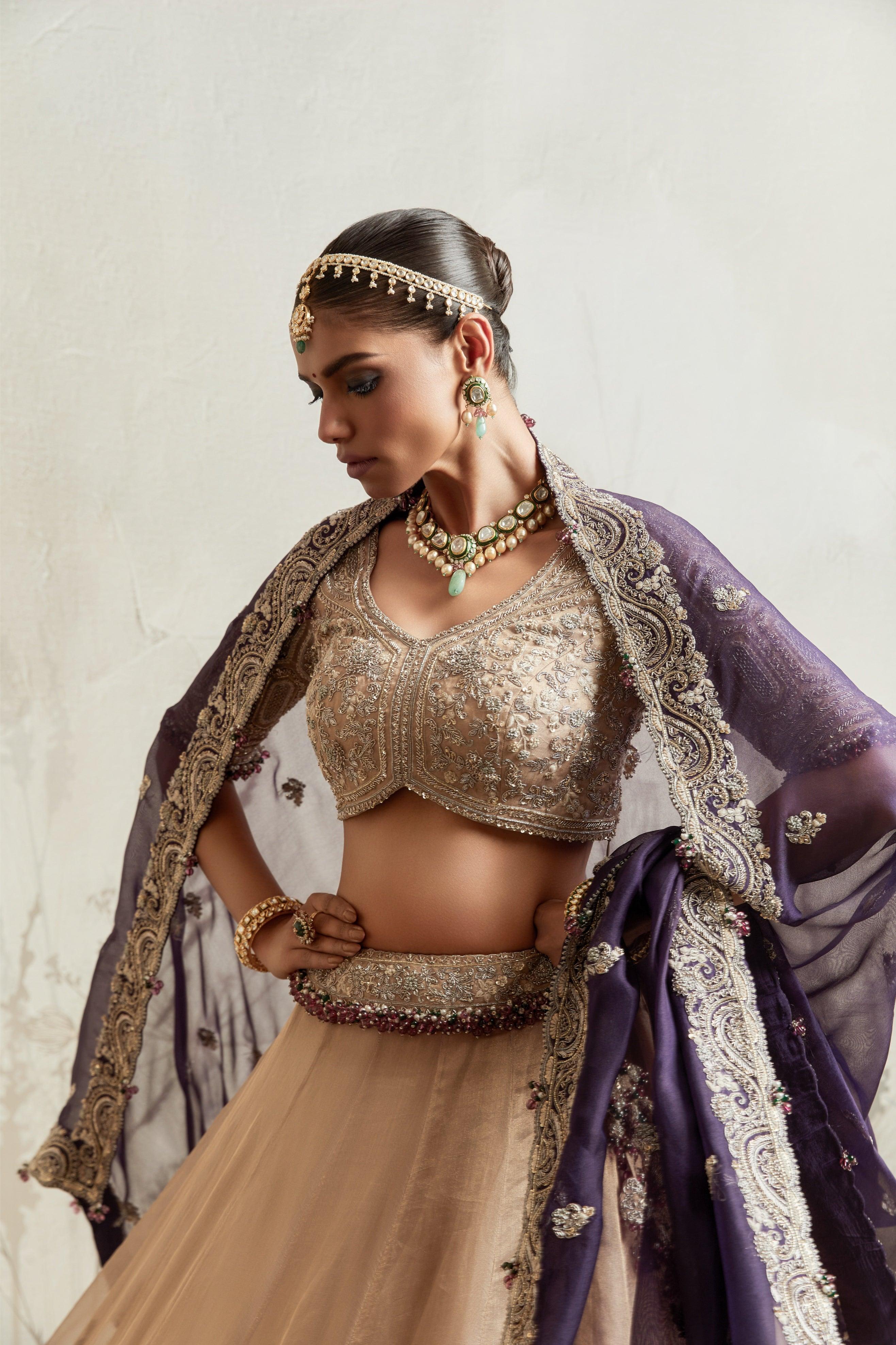 Gold Embroidered Lehenga Set - Mokshaa