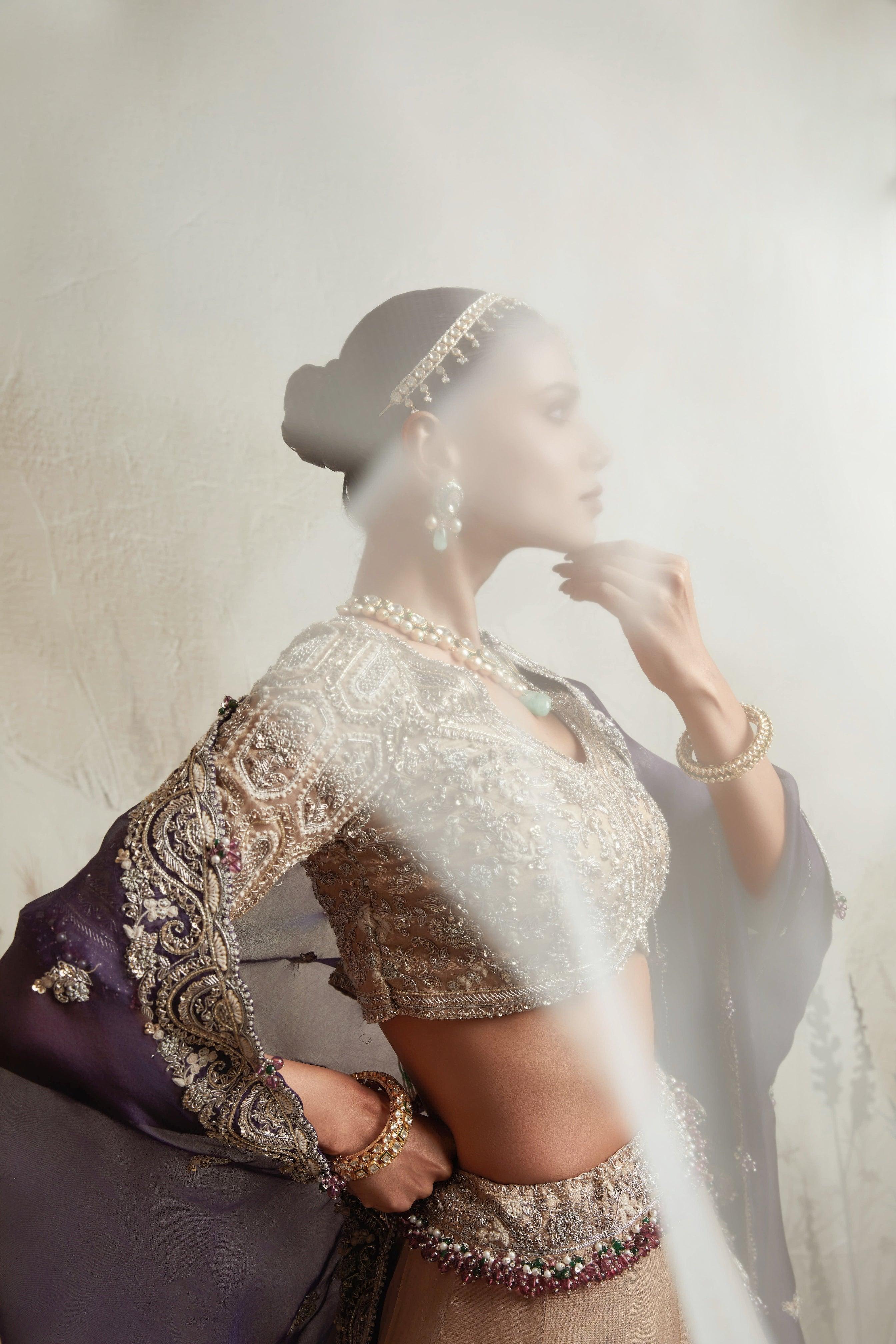 Gold Embroidered Lehenga Set - Mokshaa