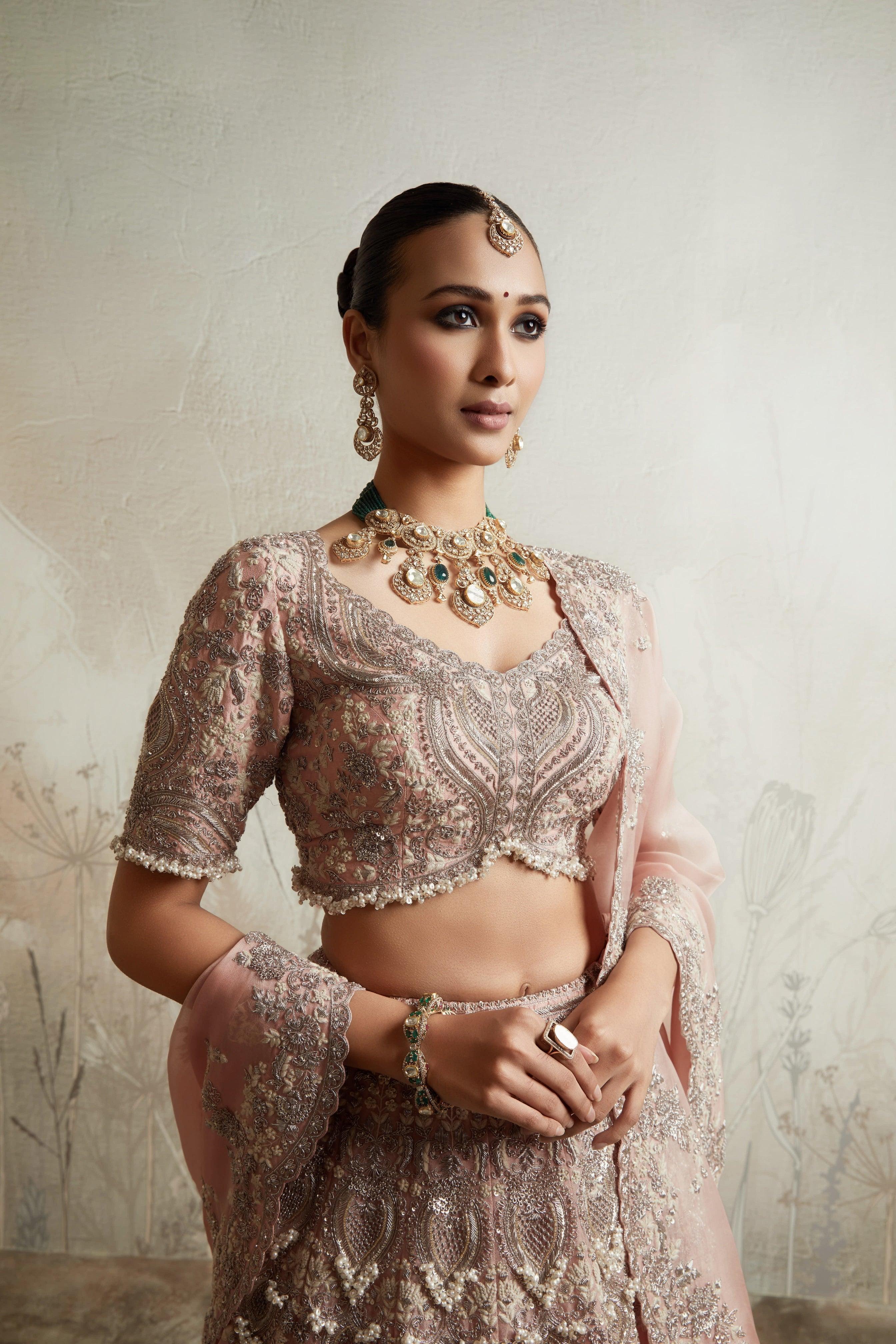 Flamingo Embroidered Lehenga Set - Mokshaa