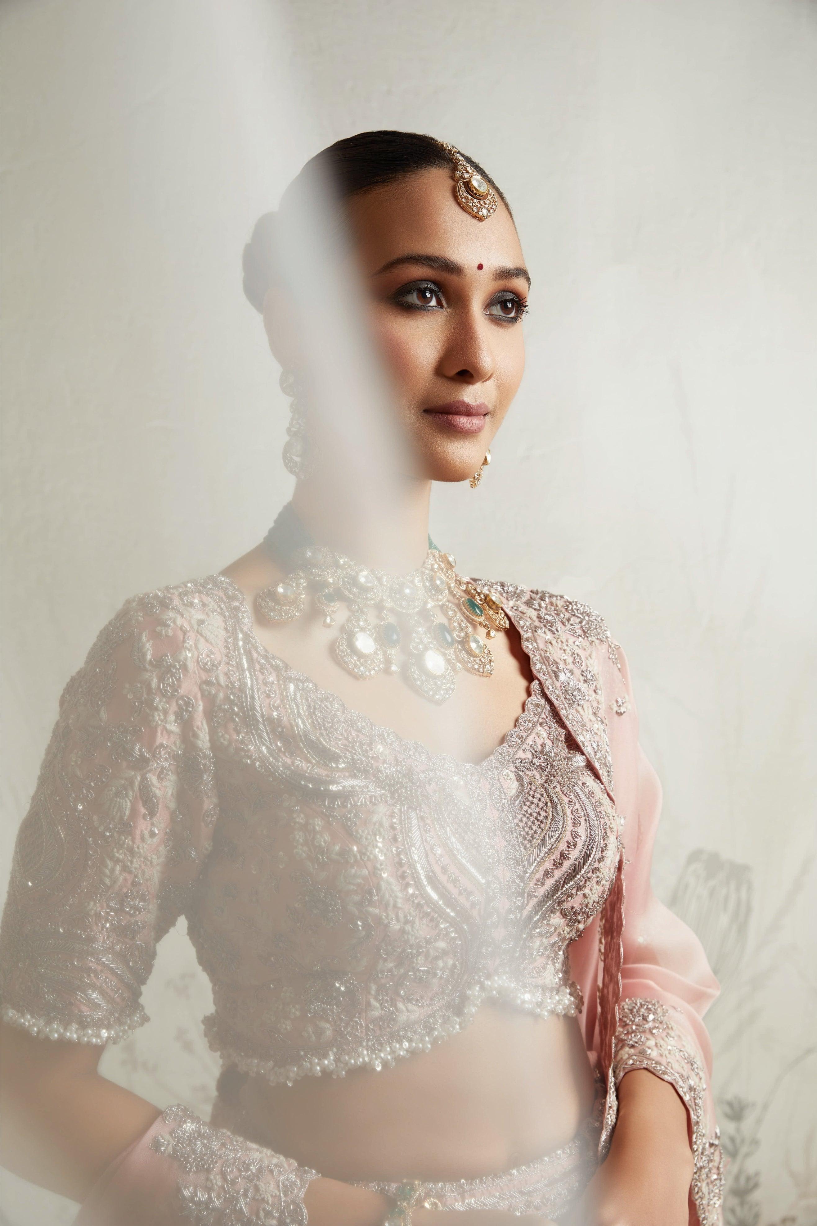 Flamingo Embroidered Lehenga Set - Mokshaa